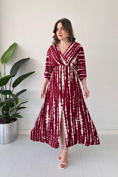 MaziButik Star Bat Dress Burgundy