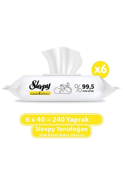 Sleepy Newborn Wet Baby Towel 6x40 (240 Sheets)