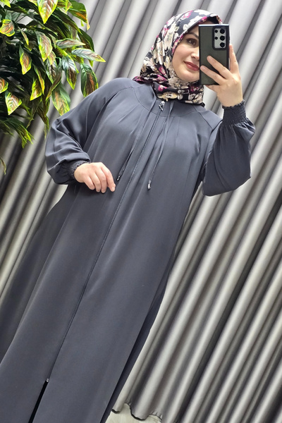 Elmas Tesettür Γυναικεία Ρούχα Μασρούχας Μεγάλου Μεγέθους Nur Robalı Krep Ferace