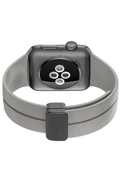 REDz Accessories Curea magnetică moale, silicon pentru Apple Watch, magnetică, sport, gri - 38/40/41 mm