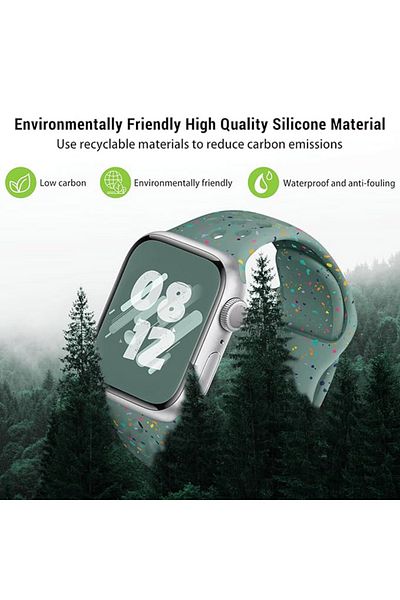REDz Accessories Perforated Strap With Colorful Drops, Sport, For Apple Watch, Silicone, Green - 38/40/41 Mm