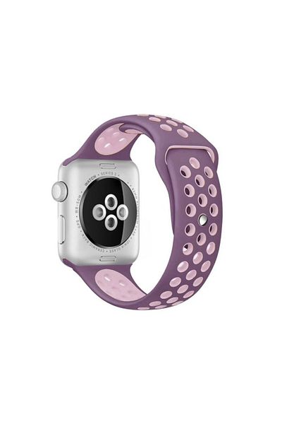 REDz Accessories Perforated Sport Band For Apple Watch, Silicone, Purple - 44/45/46/49 Mm, Large