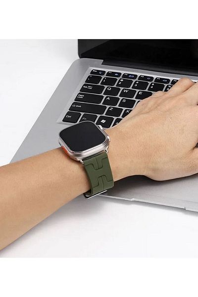 REDz Accessories Kilim Warrior Apple Watch Strap, Adjustable, Silicone, Khaki - 44/45/46/49 Mm