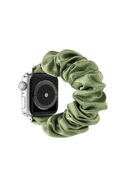 REDz Accessories Scrunchie Bracelet, Elastic, Compatible With Apple Watch, Fashion, Textile, Green - 44/45/46/49 Mm