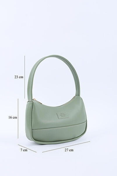 SHAKA Mint Green Shk229 Faux Leather, Zippered Single Compartment, Baguette Model Hand, Arm and Shoulder Bag