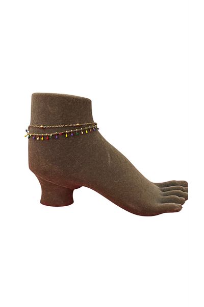 derokas Steel Gold Color Anklet Tarnish-Free Stylish Elegant New Model