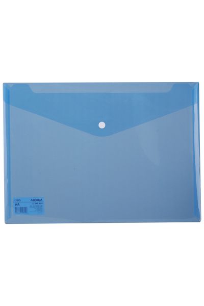 Deli Plastic Button Folder A4 Blue Deli