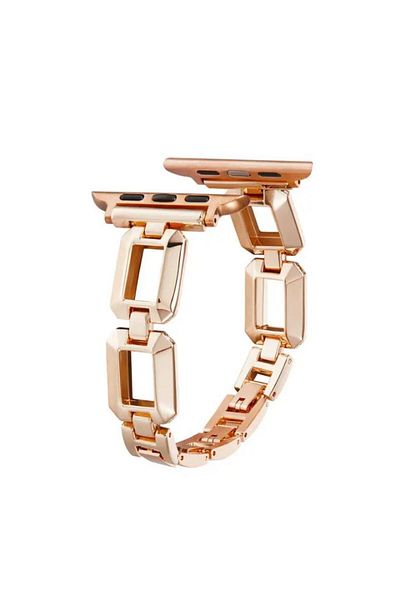 REDz Accessories Premium Link Strap For Apple Watch, Metal Links, Fashion, Rose-gold - 44/45/46/49 Mm