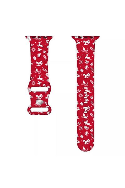 REDz Accessories Gifts Strap, Sport, Compatible with Apple Watch, Christmas Collection, Silicone, Red - 38/40/41 mm