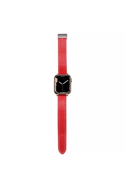 REDz Accessories Timeless Ultra-Thin Strap, For Apple Watch, Leather effect, Red - 38/40/41 mm