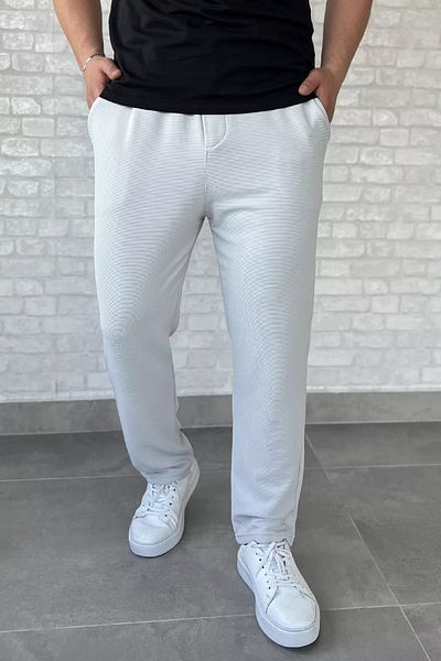MİSHAR İTALİA Ανδρικό παντελόνι Jogger με ελαστική μέση σε ανοιχτό γκρι