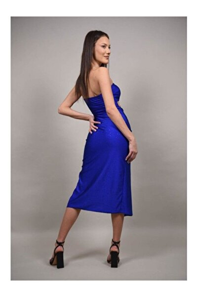 FASHIONLAND ΦΟΡΕΜΑ MIDI ΜΕ ΣΤΡΑΠΛΕΣ ΣΕ ΚΑΘΗΜΕΡΙΝΟ ΧΡΩΜΑ ZINGARELLO ΜΕ ΕΦΑΡΜΟΓΕΣ ΜΠΛΕ XS-S