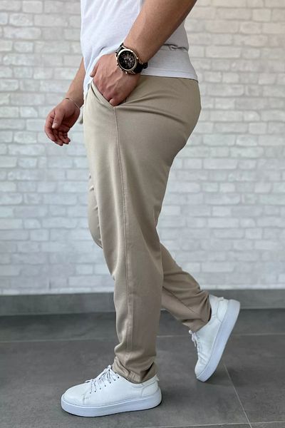 MİSHAR İTALİA Ανδρικό παντελόνι Jogger σε μπεζ κορδόνι μέσης
