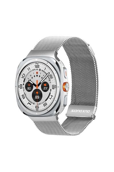 REDz Accessories Curea metalică pentru Apple Watch 47mm, oțel inoxidabil milanez, Dux Ducis, argintie