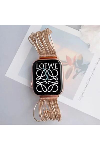 REDz Accessories Multi Link Bracelet For Apple Watch, Fashion Look, Metal Chains, Rose Gold - 44/45/46/49 Mm
