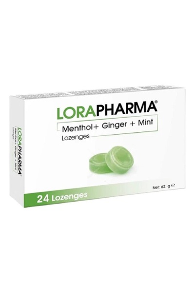 Lorapharma معينات (منثول + زنجبيل + نعناع) 24 قرصًا