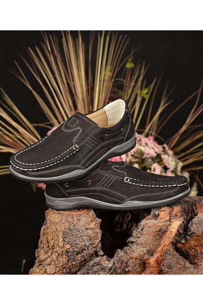 Pierre Cardin Ανδρικά παπούτσια casual με κορδόνια Nubuck Γνήσιο Δερμάτινο Μαύρο