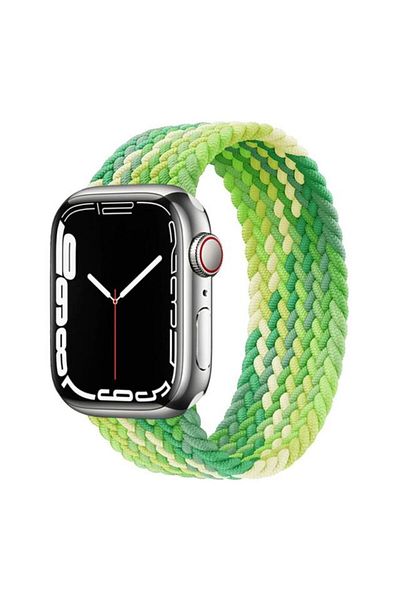 REDz Accessories Solo Loop Strap, Compatible with Apple Watch, Elastic, Gradient Green - 38/40/41 mm, Medium