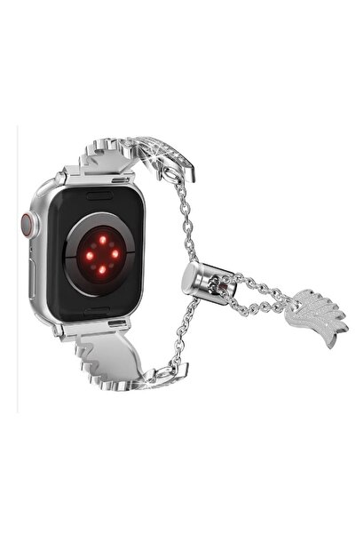 REDz Accessories Πολυτελές λουράκι για Apple Watch, μοντέλο με φτερά, ανοξείδωτο ατσάλι, ασημί - 44/45/46/49 mm