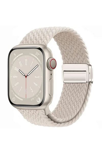 REDz Accessories Curea Solo Loop, închidere magnetică, compatibilă cu Apple Watch, reglabilă, Starlight - 38/40/41 mm
