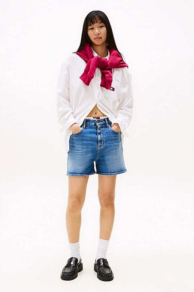 Tommy Hilfiger Dámské džínové šortky Th Mom – modré