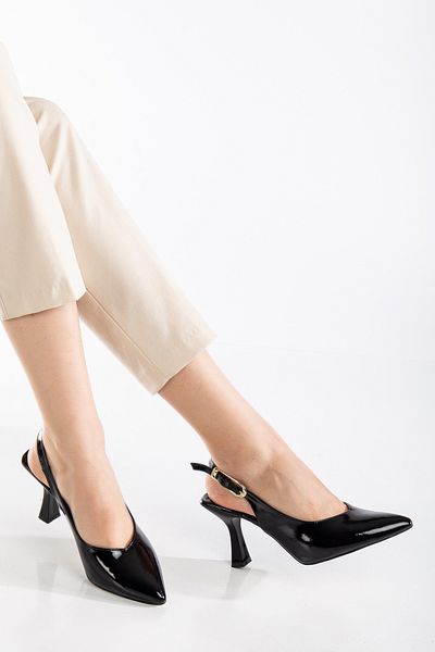 ftclothing Ft Pointed Toe Patent Leather Heeled Shoes