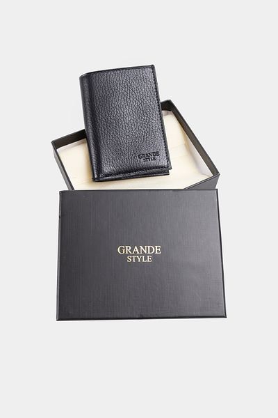 Grande Style 01491 Ανδρικό πορτοφόλι από γνήσιο δέρμα ΜΑΥΡΟ