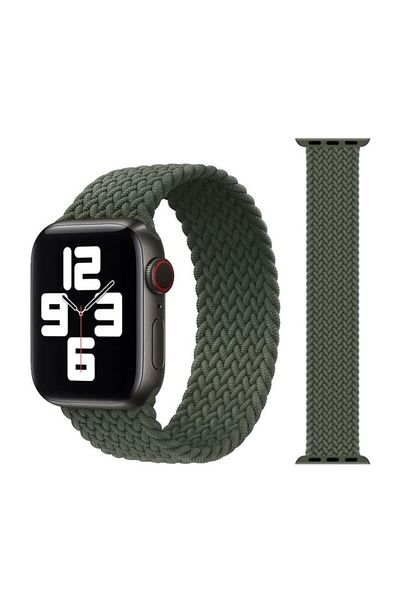 REDz Accessories Solo Loop Strap, Compatible with Apple Watch, Elastic, Khaki Green - 44/45/46/49 mm, Medium