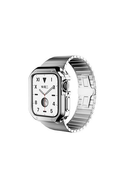 REDz Accessories Apple Watch Case, Soft Silicone, Full Protection, Shockproof, Silver - Apple Watch 42/44/45 Mm