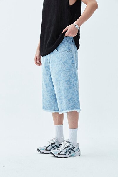 VAMOSCLO Шорти з етнічним візерунком з деніму