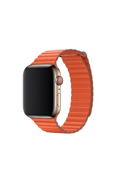 REDz Accessories Leather Strap, Compatible With Apple Watch, Leather Loop, Orange - 38/40/41 Mm