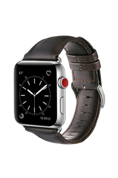 REDz Accessories Vintage Strap Compatible With Apple Watch, Adjustable Closure, Dark Brown - 38/40/41 Mm