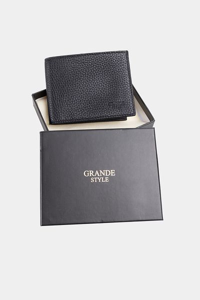 Grande Style Ανδρικό Πορτοφόλι Γνήσιο Δερμάτινο 01500 ΜΑΥΡΟ