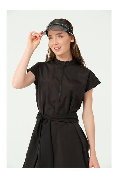 ALFASA Sports Sleeveless Sleeve Semi-Closed Swimsuit Black