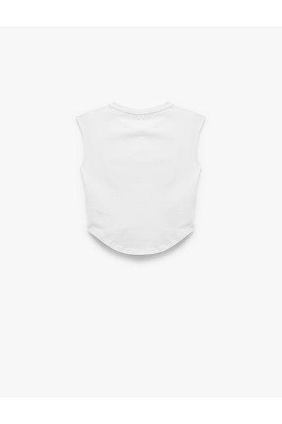 Koton Crew Neck Corset Detailed Slim Fit Sleeveless Crop T-Shirt