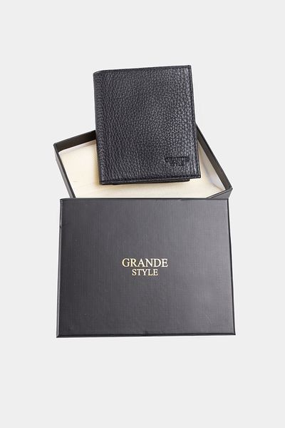 Grande Style 01412 Ανδρικό πορτοφόλι από γνήσιο δέρμα ΜΑΥΡΟ