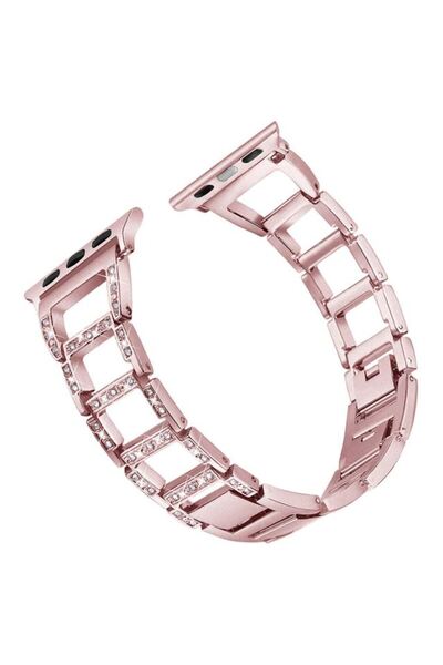 REDz Accessories Curea metalică pentru Apple Watch, Crystal Link, oțel inoxid...