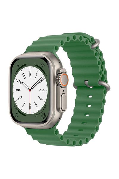 REDz Accessories Sport Band For Apple Watch, Ventilated, Waves Pattern, Green - 38/40/41 Mm