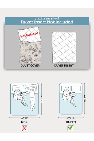 Donetella Printed Duvet Cover Set 6-Pcs – Queen Size 200x230 cm, Microfiber Fabric, No Filler Inside