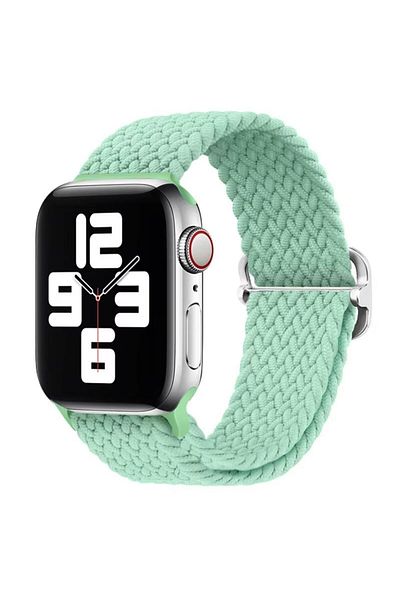 REDz Accessories Solo Loop Strap, Elastic, Apple Watch, Adjustable, Textile, Mint Green - 44/45/46/49 Mm