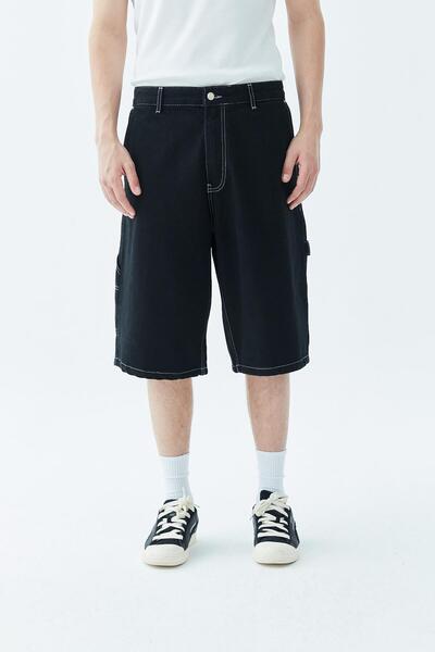 VAMOSCLO oversized Μπερμούντα τζιν σορτς μαύρο