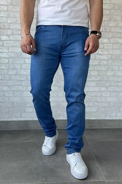 MİSHAR İTALİA Μπλε ανδρικό τζιν παντελόνι Lycra με φερμουάρ