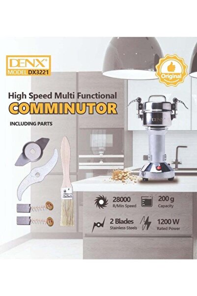 Denx مطحنة كهربائية كومينتور بسعة 200 جرام، تستخدم لطحن القهوة/الحبوب/التوابل/الحبوب/المكسرات، DX3221