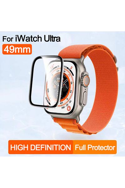 REDz Accessories Hydrogel Film Compatible With Apple Watch Ultra 49mm, Full Protection, Black Edges