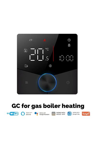 MOES غلاية غاز الماء BK Smart Knob Thermostat، غلاية غاز واي فاي للتحكم في درجة حرارة التدفئة الكهربائية
