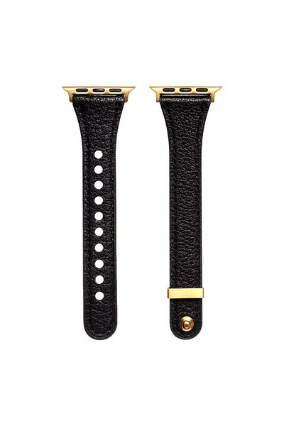 REDz Accessories Eternal Ultra-thin Strap, For Apple Watch, Leather Effect, Adjustable, Black - 38/40/41 Mm
