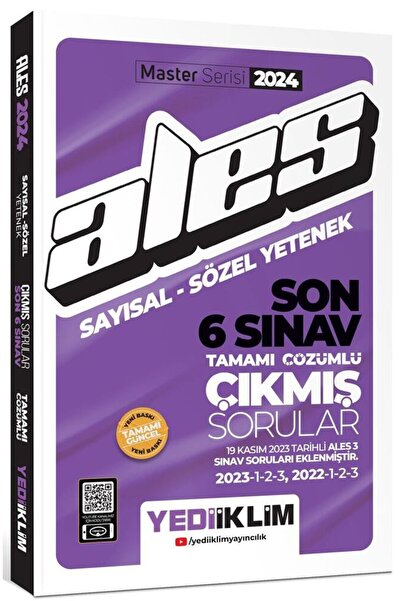 Yediiklim Yayınları 2024 Ales Sayısal Sözel Yetenek Son 6 Sınav Tamamı Çözüml...