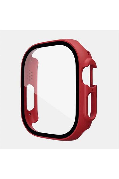 REDz Accessories Glass Cover Case, Apple Watch 49mm, Full Protection, Red