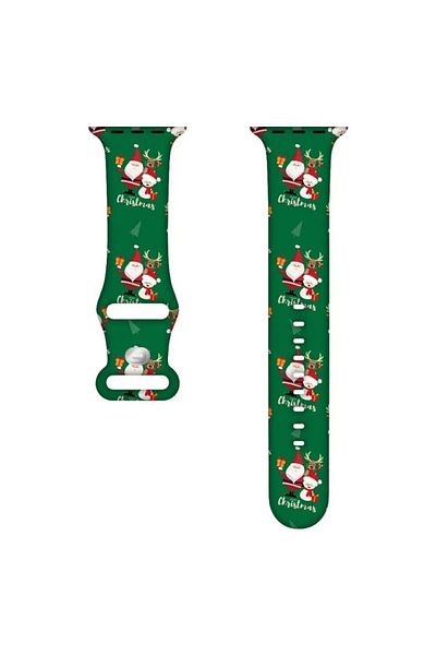 REDz Accessories Santa Claus Strap, Sport, For Apple Watch, Christmas Collection, Silicone, Green - 44/45/46/49 mm