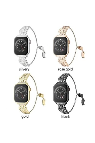 REDz Accessories Πολυτελές λουράκι για Apple Watch, μοντέλο με φτερά, ανοξείδωτο ατσάλι, ασημί - 44/45/46/49 mm